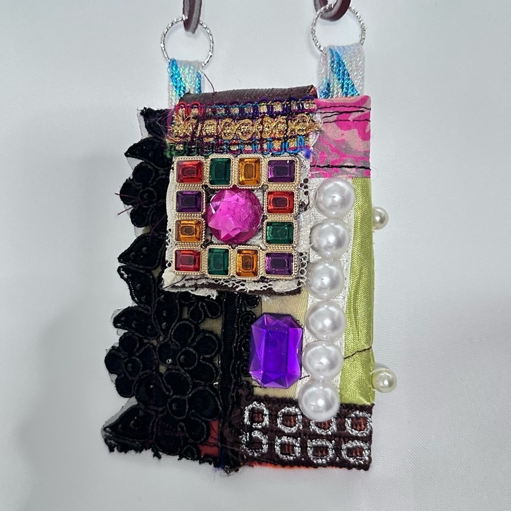 RUBYRUDI Necklace Purse, Hand Crafted, Amulet Wallet Pouch Artisan OOAK Signed